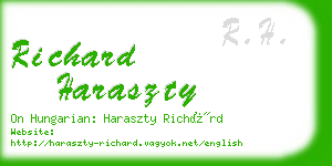 richard haraszty business card